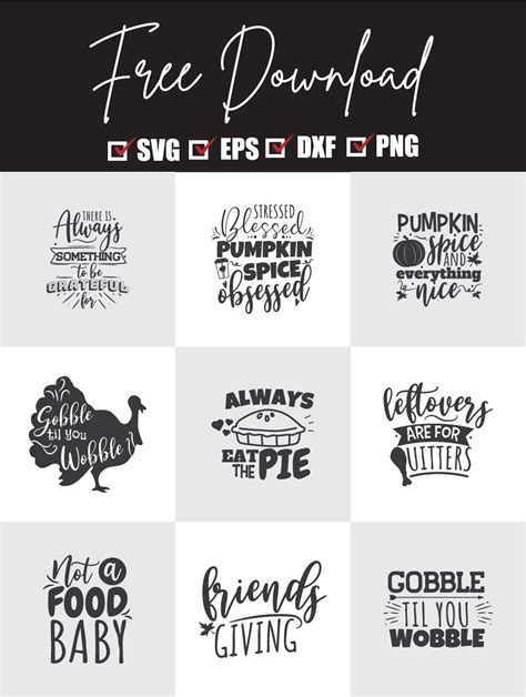 Download Free Thanksgiving SVG Quotes Bundle Creativefabrica